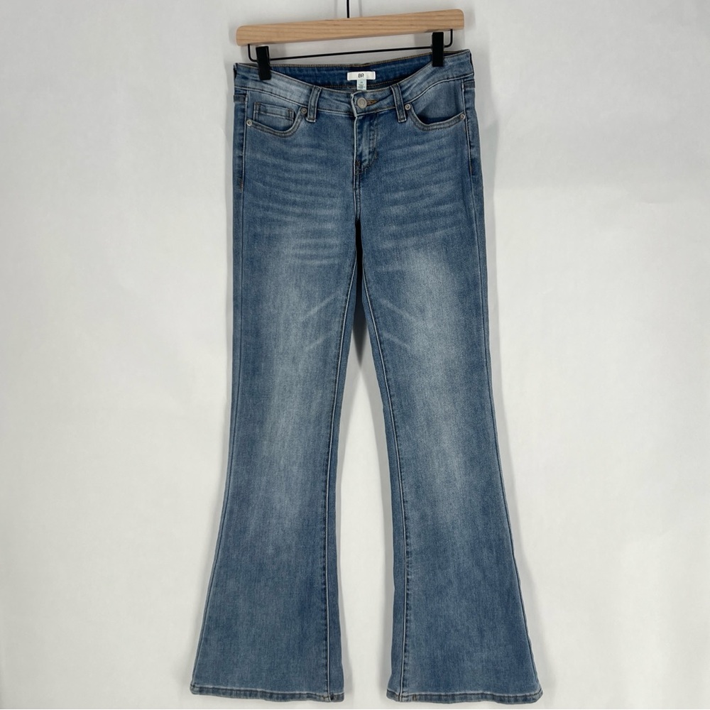 BP Stretch Medium Wash Blue Denim Flare Jeans Casual Size 28‎